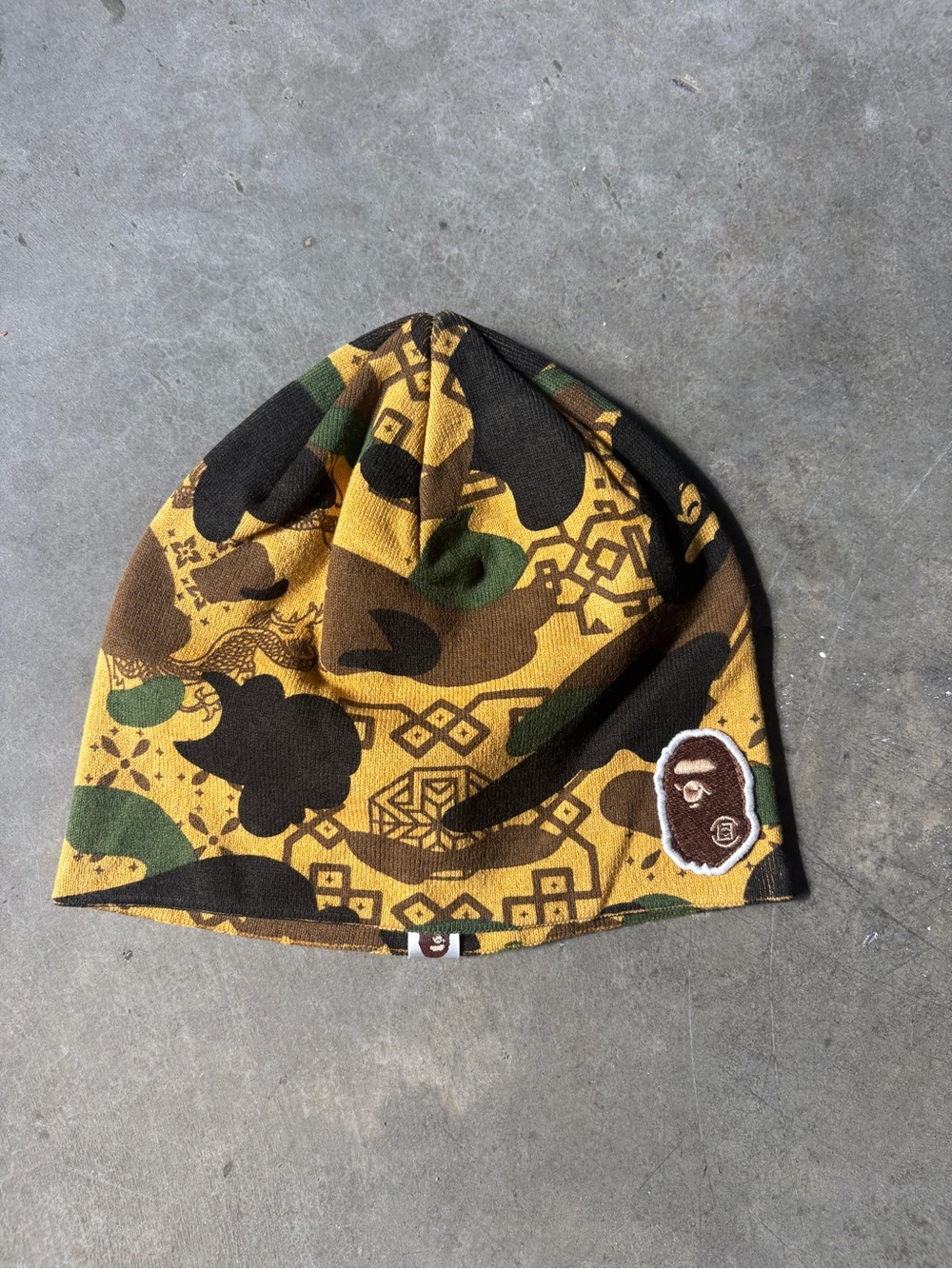 Bape  Camo Beanie Hat - Yellow, Green, Brown